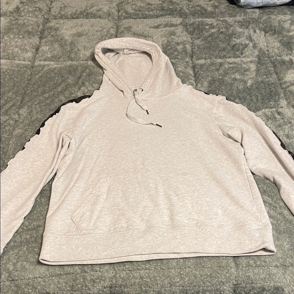 Aeropostale Men’s Light Gray Hoodie with Dark Stripes